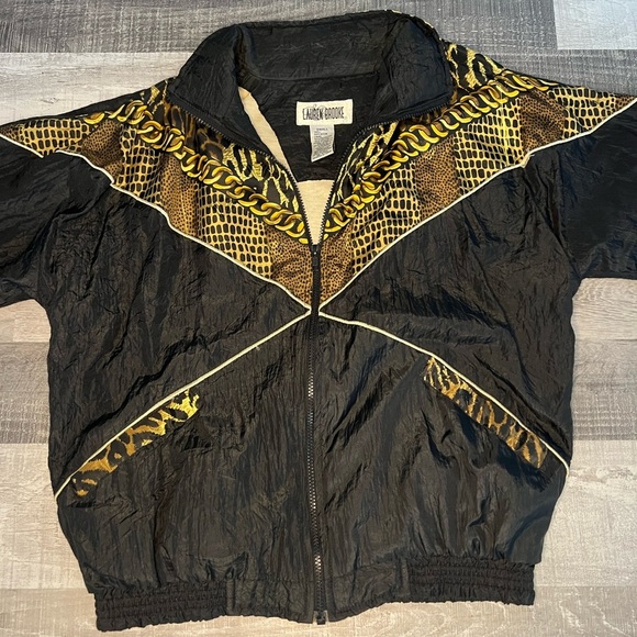 Lauren Brooke Black & Gold Animal Print Chain Style Vintage Jacket Size Small - Picture 6 of 6